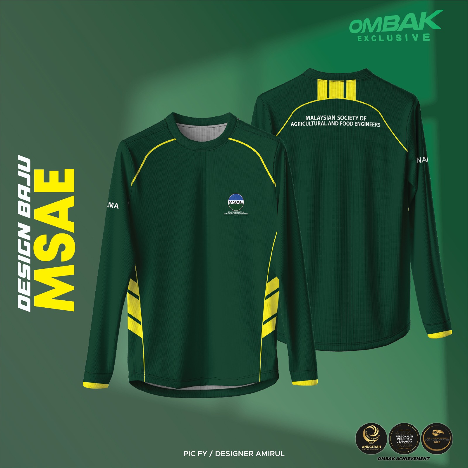Baju MSAE 1.0 (Roundneck dan Lengan Panjang)-Nama di lengan